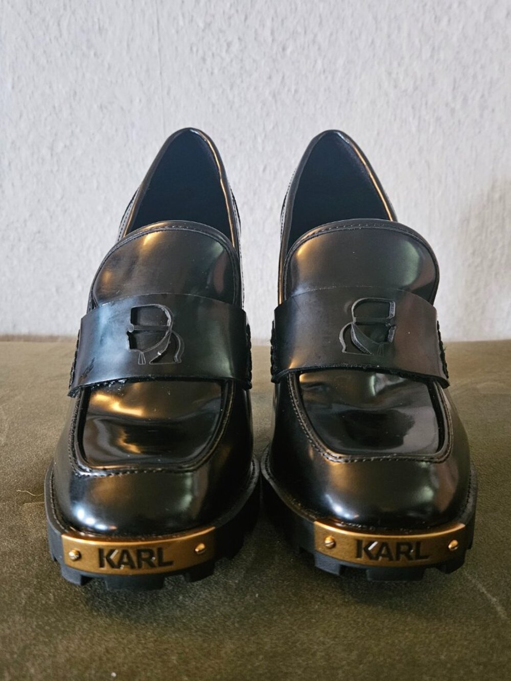 COPY - KARL LAGERFELD Patent High Heeled Virna/F23 Loafers Women's Size 9.5M